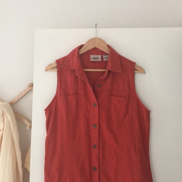 Vintage Bill Blass Linen Blend Button Down Dress - Picture 2 of 4